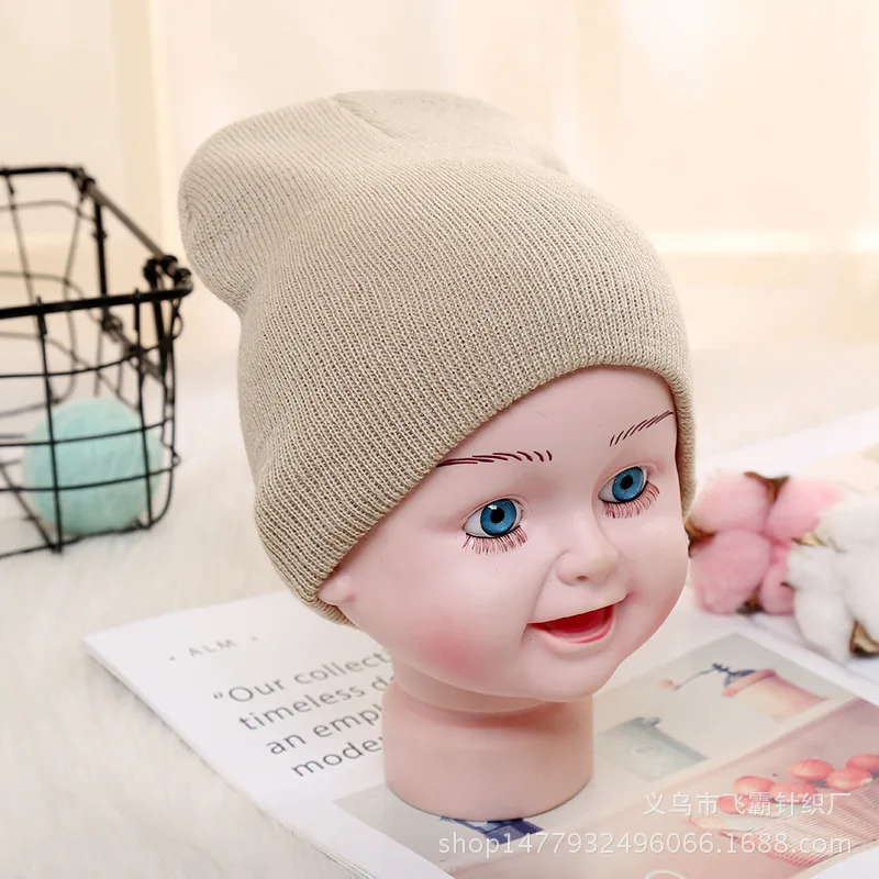 Beige Новая женская зимняя шапка берет Женская шерстяная хлопковая шапка 21 цвет новые женские шляпы кепки s черный белый серый розовый Boinas De Mujer - Цвет: Beige