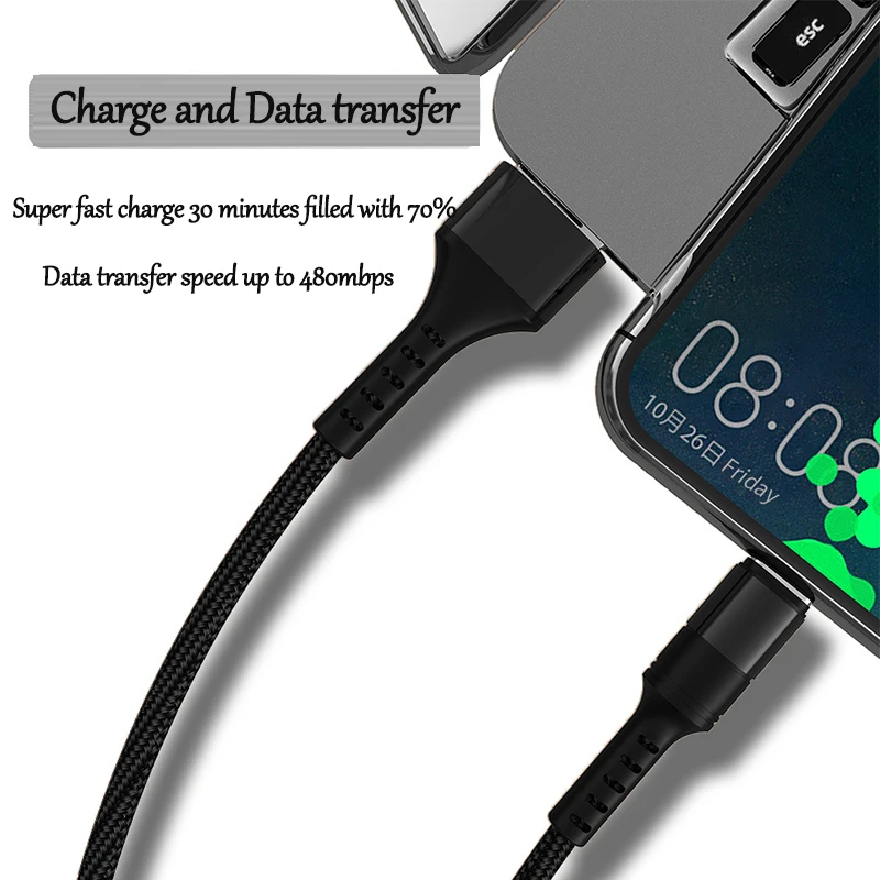 QUEENFISH 5A Магнитный кабель Micro usb type C супер быстрая зарядка для телефона магнитное