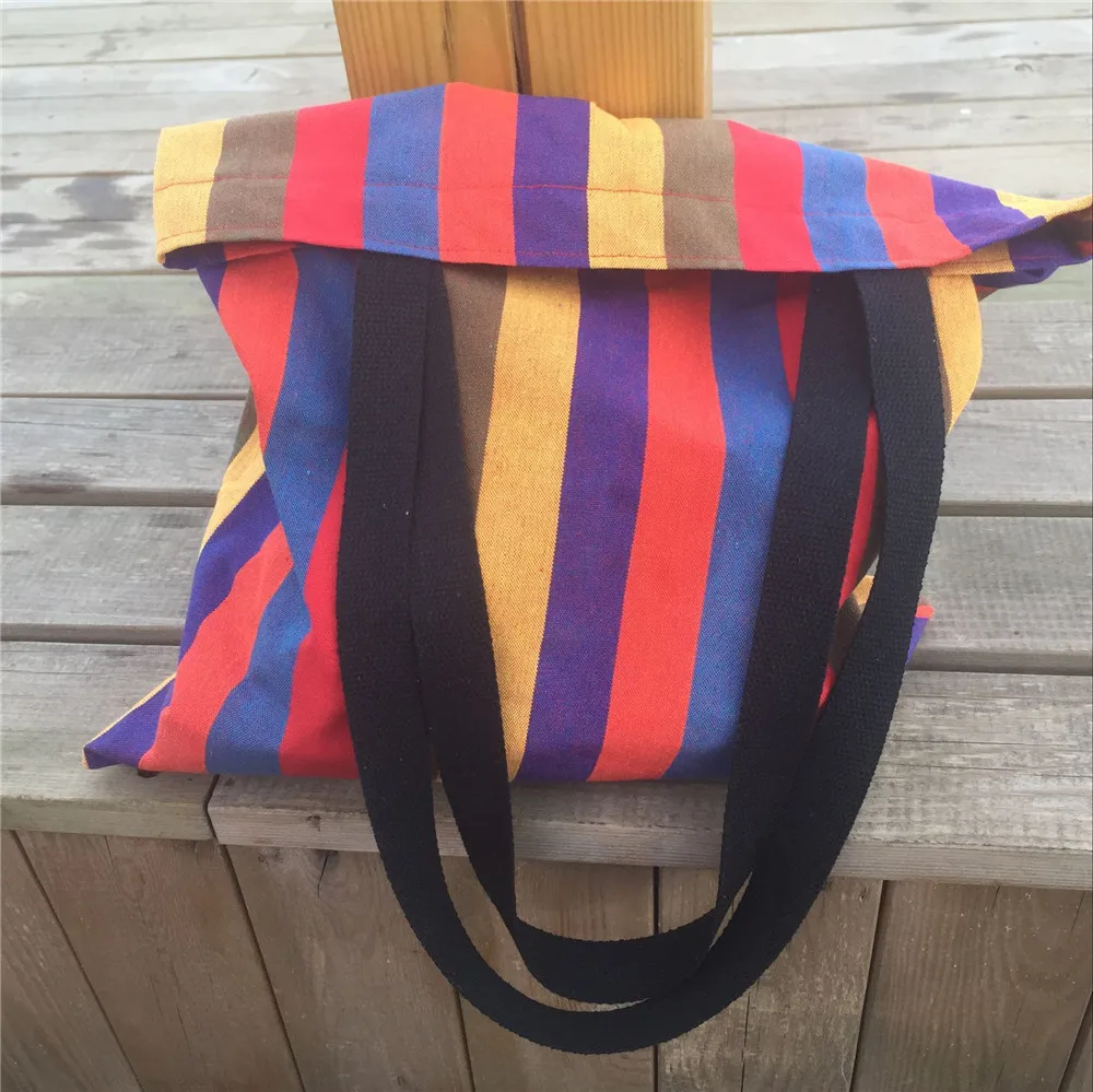 Хлопковая Холщовая Сумка тоут YILE для покупок сумка через плечо с радужной