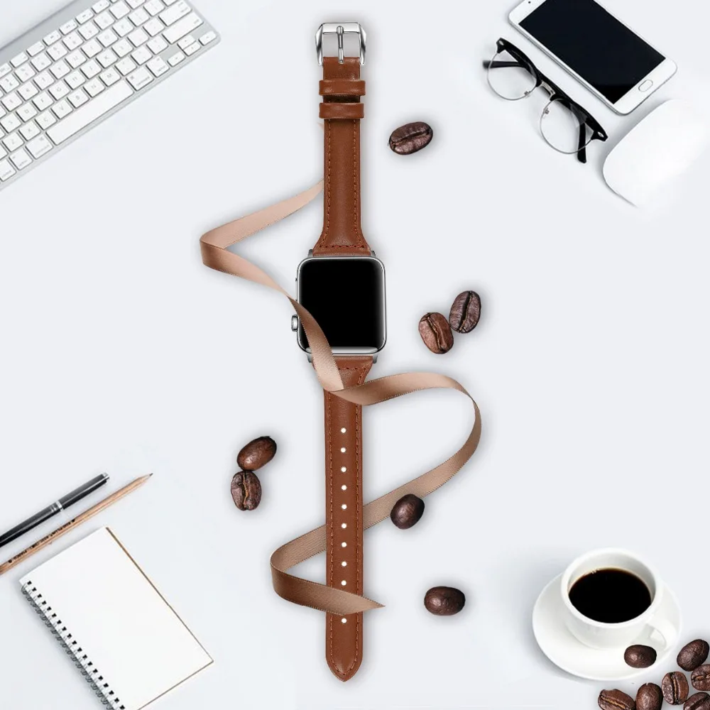 Кожаный ремешок для часов Apple Watch 38 мм 44 мм 40 мм 42 мм кожаный ремешок сменные браслеты для Iwatch браслет 83005