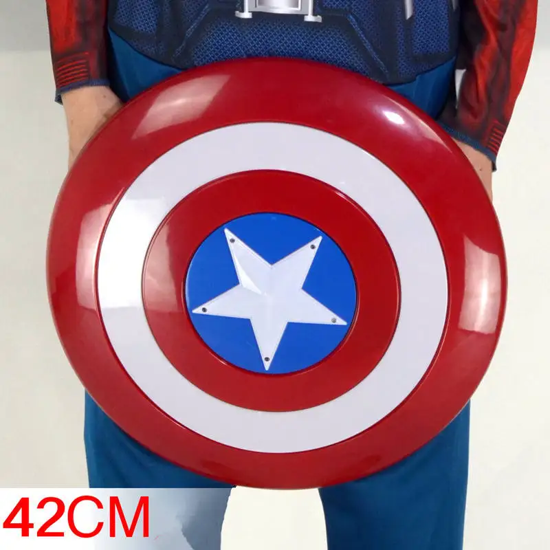 42cm Капитан Америка Голосовая вспышка щит для костюма Капитана Америки держать героя в безопасности, как детские игрушки подарок с светодиодный светильник - Цвет: 42cm