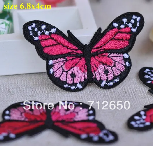 

Free Shipping 10 pcs beautiful butterfly Embroidered cartoon patch iron on Applique, garment embroidery patch DIY accessory