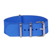 buy 2 get 25 off new 22mm nato nylon watch solid blue color army military fabric woven watchbands strap band buckle belt