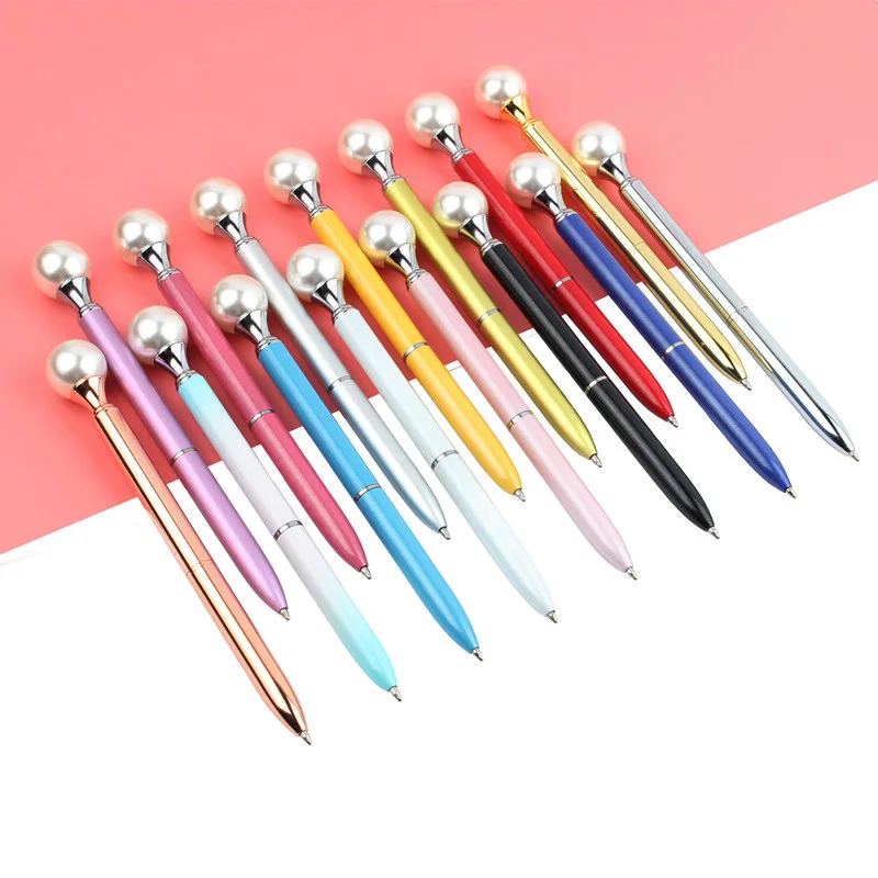 1 шт. цветная металлическая шариковая ручка с жемчугом 15 цветов Kawaii Queen's crutch