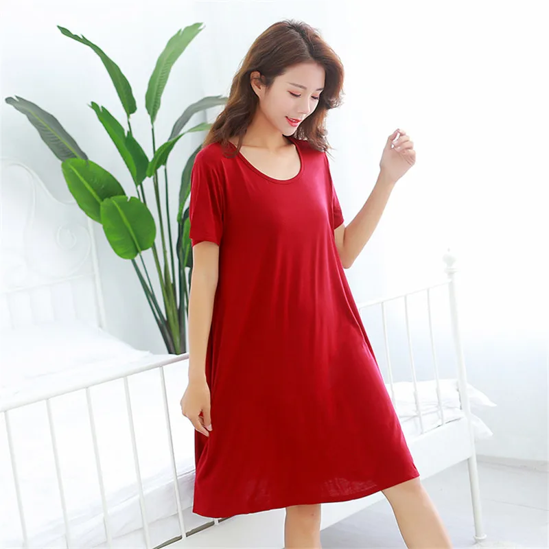 Летнее платье из модала 2019 свободное черное большого размера с широкой юбкой