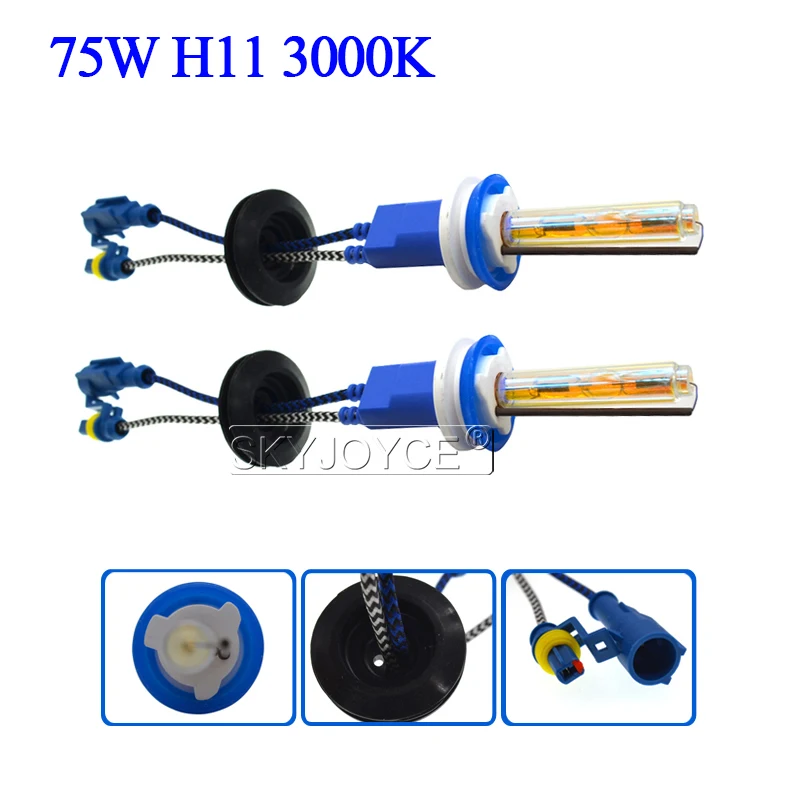 Комплект Ксеноновых HID ламп SKYJOYCE 24 В 75 Вт 3000K 4300K 5000K 6000K ксеноновые лампы H1 H7 H11 D2H
