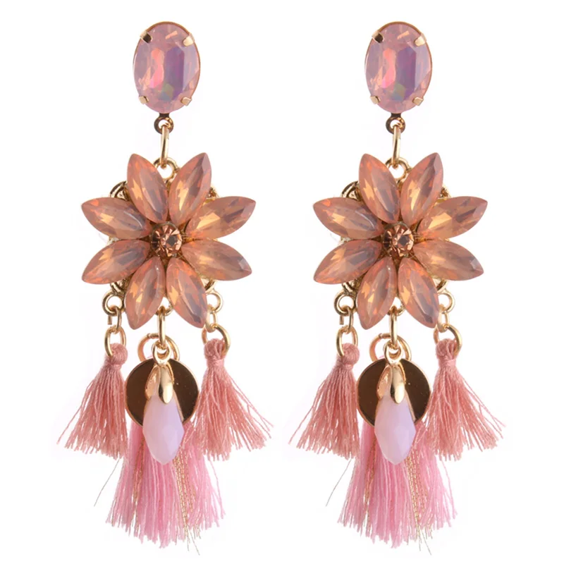 Серьги подвески NeeFu WoFu большие брендовые серьги из полимера с кисточками и