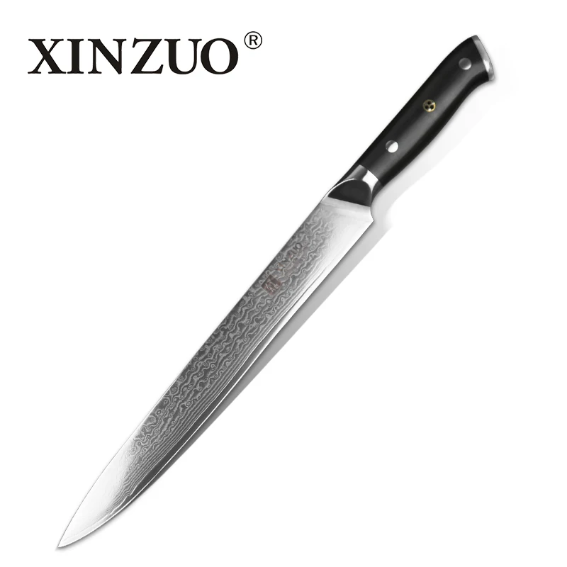 XINZUO 10 дюймов нож для нарезки из нержавеющей стали Ceaver черное дерево РУЧКА