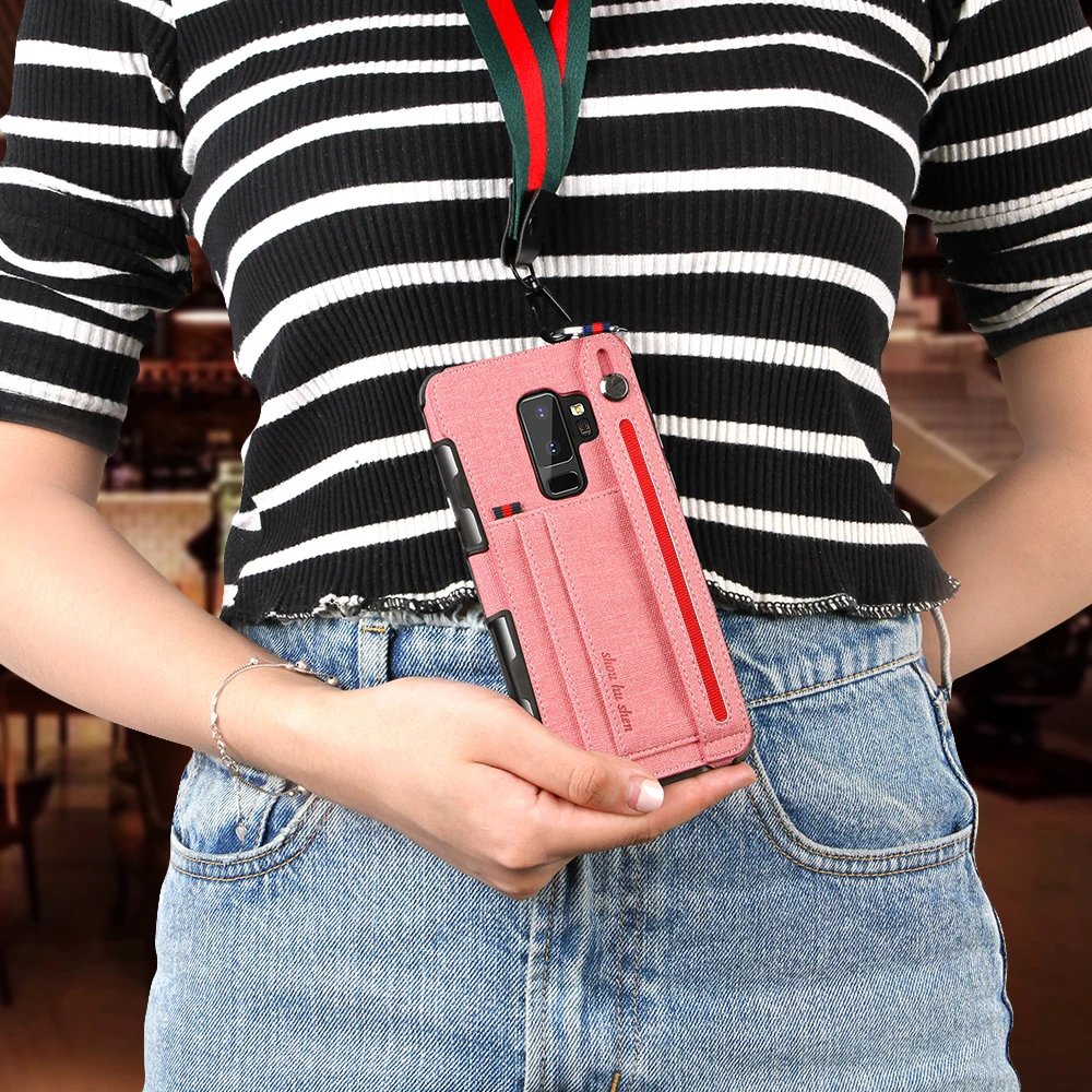Роскошные холщовые силиконовые чехлы для телефонов Samsung Galaxy S9 S8 Plus тканевая