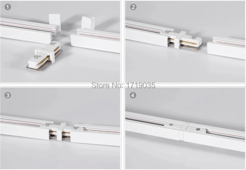 Фото 5pcs 1 meter LED track light rail Universal 2 wire rails with head plug end cap 4pcs connector white black aluminum Лампы и 5pcs 1 meter LED track light rail Universal 2 wire rails with head plug end cap 4pcs connector white black aluminum Лампы и