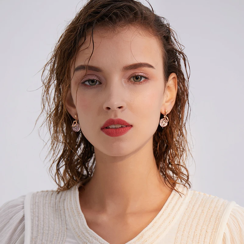 Маленькие Прозрачные Серьги с бусинами женские темпераментные простые