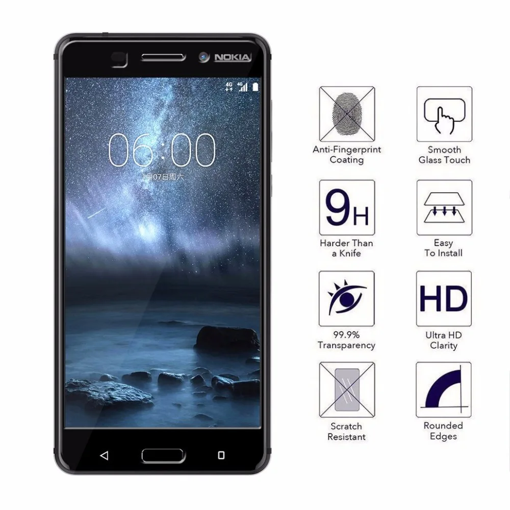 9H полное покрытие экрана стеклянная пленка для Nokia 6 TA 1000 1003 Nokia6 защита Покрытие