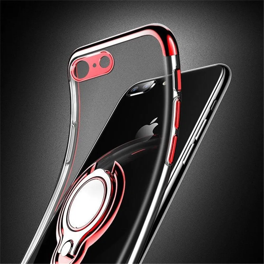 Для samsung S8 S9 плюс чехол Роскошный TPU + металлическое кольцо держатель