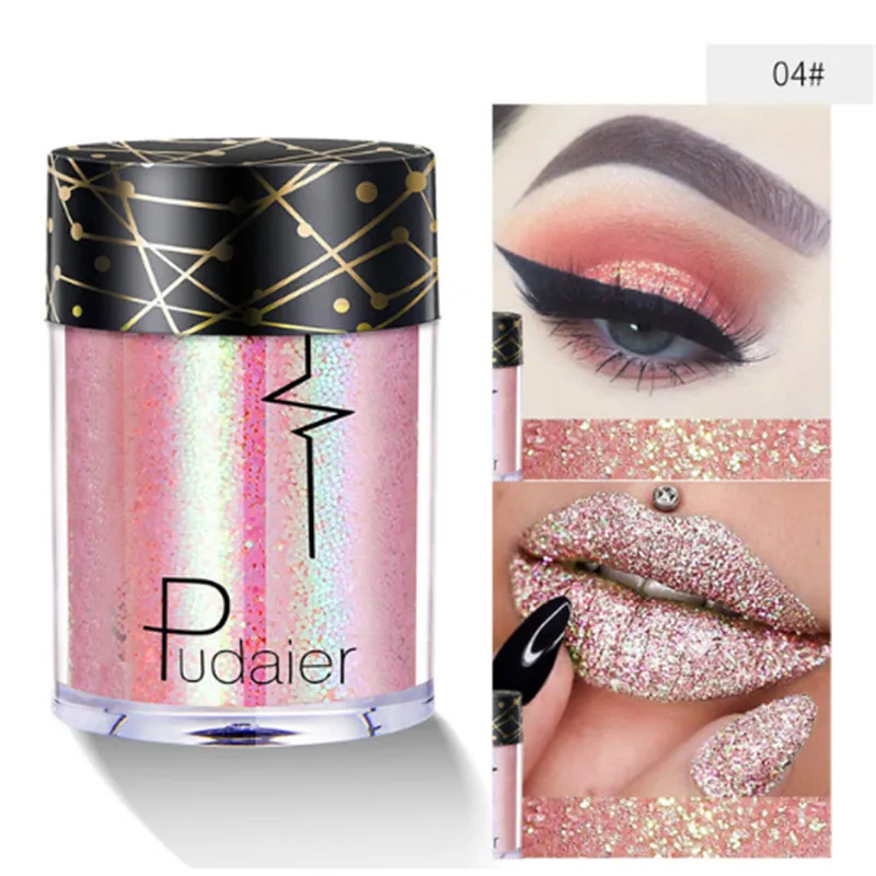 Блестящие тени для век металлические свободные порошок лазер oogschaduw фестиваль