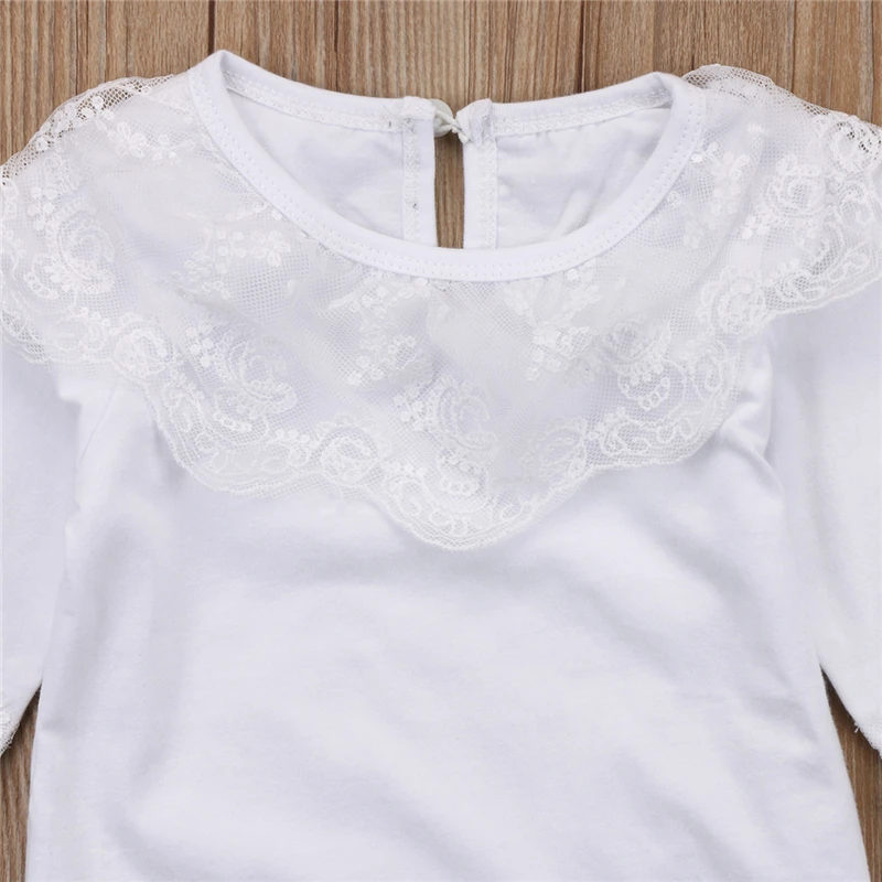 Модный комплект одежды Emmababy для маленьких девочек белый кружевной комбинезон