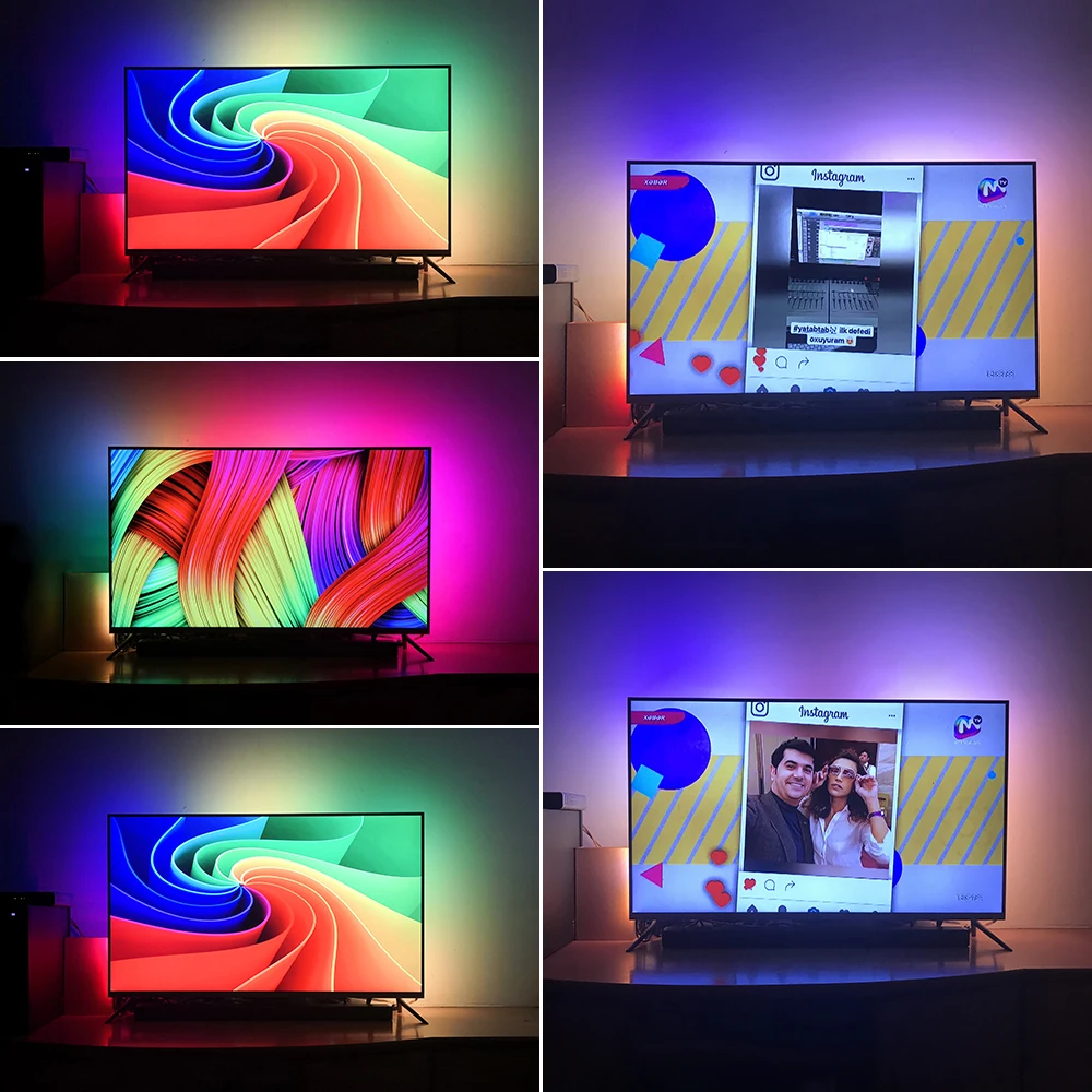 Ambilight-Kit 5 в WS2812B USB светодиодный Srtip 5050 RGB 1 м 2 м 3 м 4 м 5 м цвет мечты для HDTV Настольный ПК экран фоновое освещение
