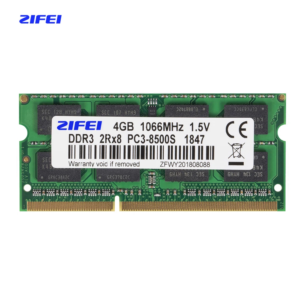 Оперативная память для ноутбука ZIFEI DDR3 2 ГБ 4 1066 МГц 1333 1 5 в CL7/9 so dimm SDRAM
