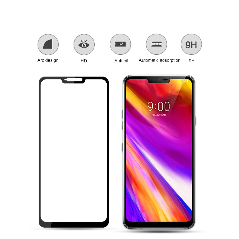 Закаленное стекло с полным покрытием для LG G7 thinQ 2 шт. защита экрана Защитная
