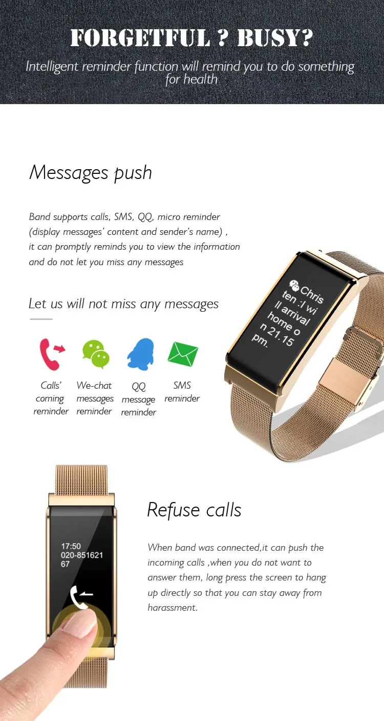 Металлический браслет для измерения артериального давления Смарт часы