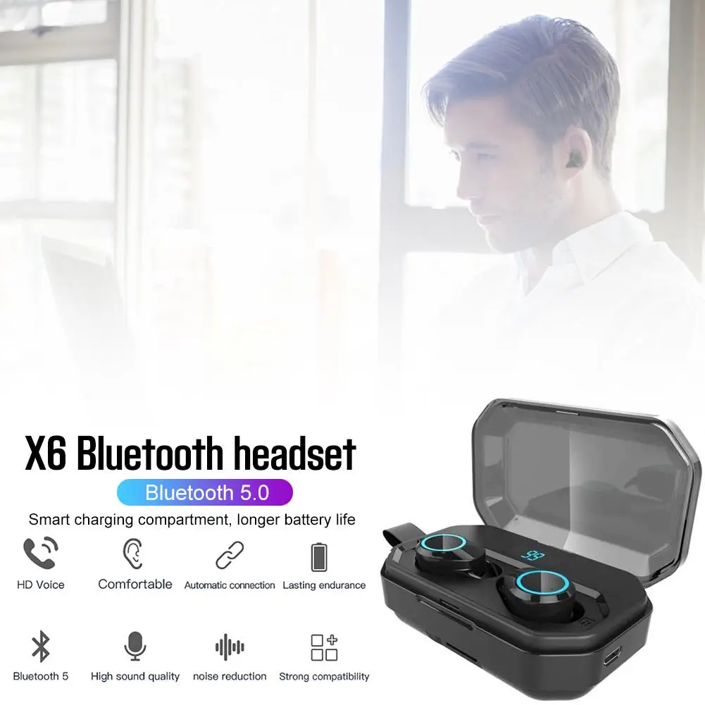 X6 Pro TWS Bluetooth 5,0 гарнитура умные наушники с дисплеем 4000 мАч большой емкости зарядный чехол водонепроницаемые стерео наушники