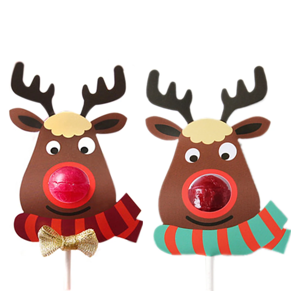 25 шт./лот DIY подарок на Рождество Лось конфеты украшения бумажные карты Леденец