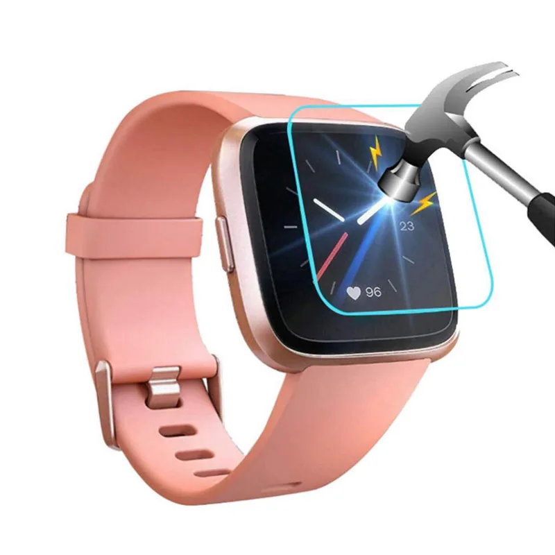 

Tempered Glass Clear Protective Film Guard For Fitbit Versa / Versa Lite Sport Smart Watch Toughened Full Screen Protector Cover