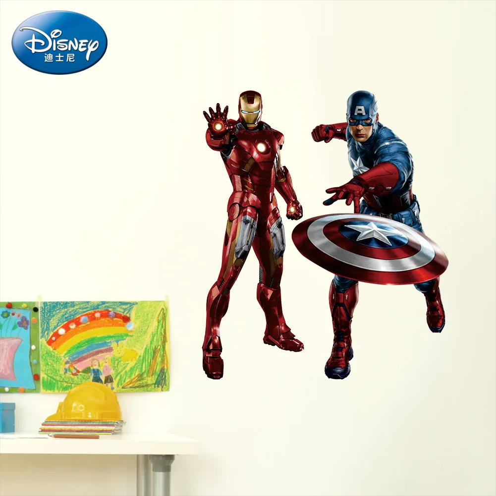 Disney Marvel USA Captain Sticker 3d Creative Sticker Children's Room Cartoon Living Room TV Sticker