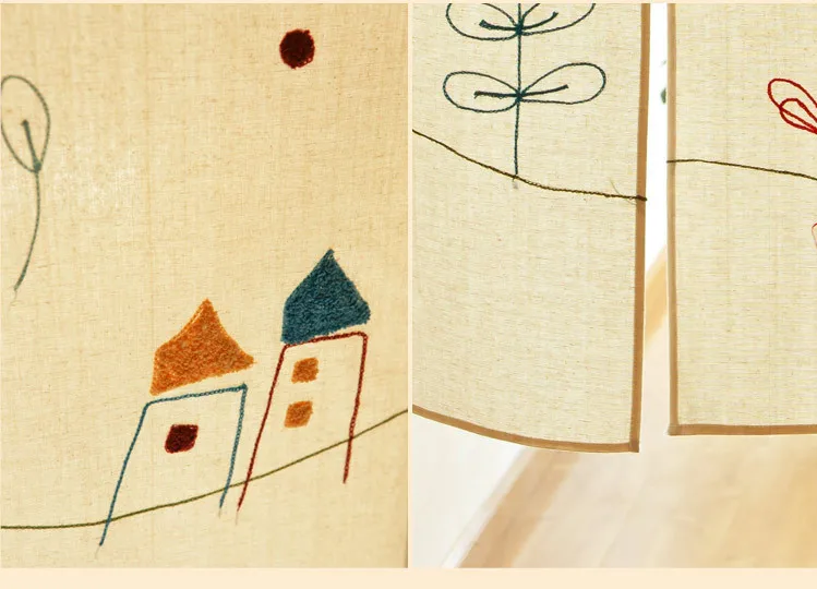 Детская Хлопковая льняная перегородка с принтом в виде мультяшного дома