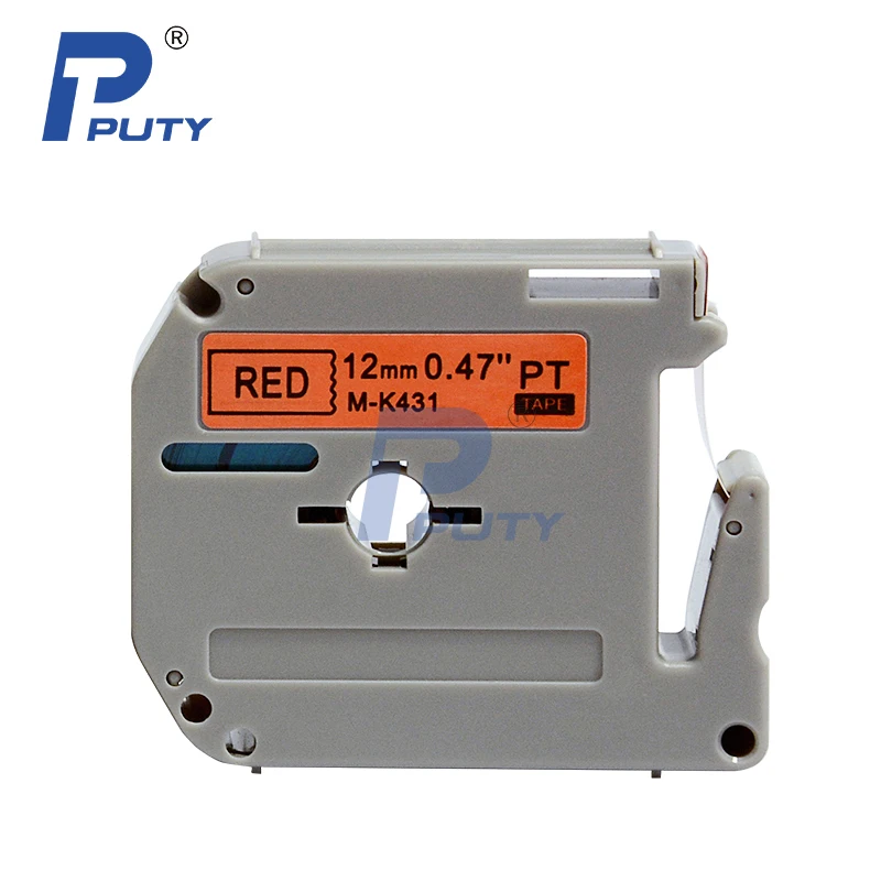 

10PCS 12mm M tape M-K431 MK431 Black on Red Compatible Brother P-touch Printer Thermal Plastic Label Tape Cartridge 1/2"