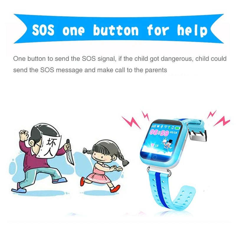 Q100 gps smart watch для детей с сим карта Wi Fi сенсорный Q750 SOS устройство определения