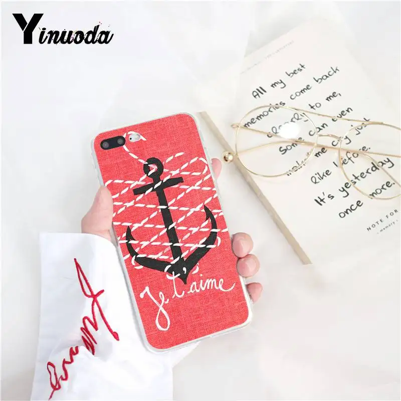 Yinuoda Retro Nautical Anchor Wood Boat Sea Pattern TPU Phone Case for iPhone 5 5Sx 6 7 7plus 8 8Plus X XS MAX XR 11 pro max | Мобильные