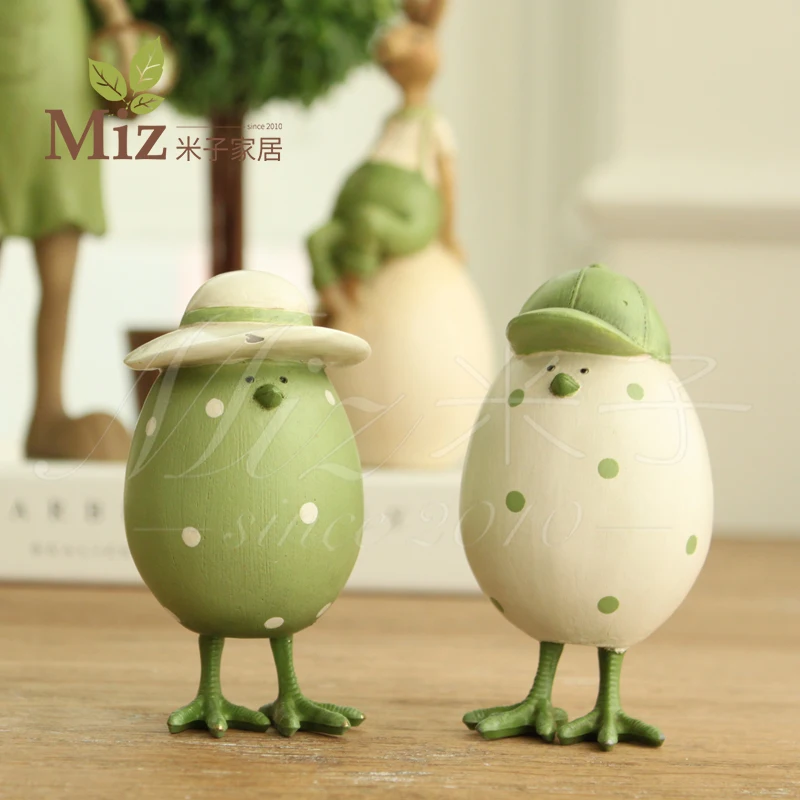 

Home fashion rustic cartoon resin home accessories small decoration hooded eggs