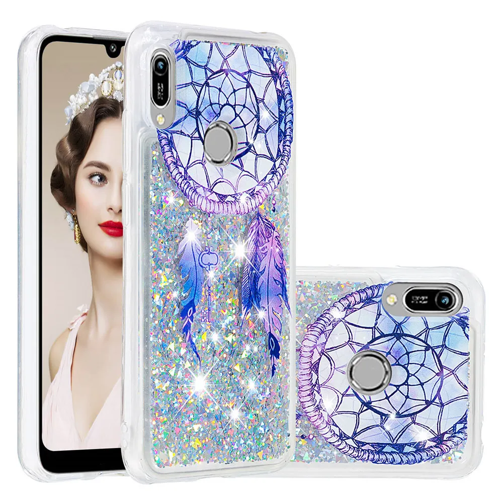 Мягкий чехол из ТПУ с жидким песком для Huawei Honor 8A 8S Y5 Y6 Y7 Y9 Prime 2019 P Smart Z Plus роскошный |