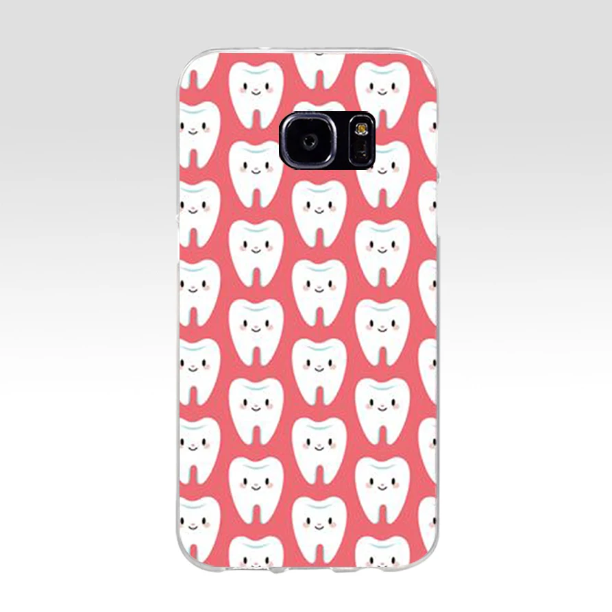 Мягкий силиконовый чехол 140AQ Kawaii Tooth Love из ТПУ для samsung Galaxy s6 s7 edge s8 s9 plus|Бамперы| |