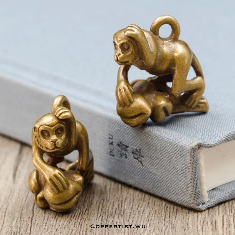 Coppertist. Wu Зодиак брелок &quotОбезьяна&quot Бронзовый Автомобильный ключ чианцы