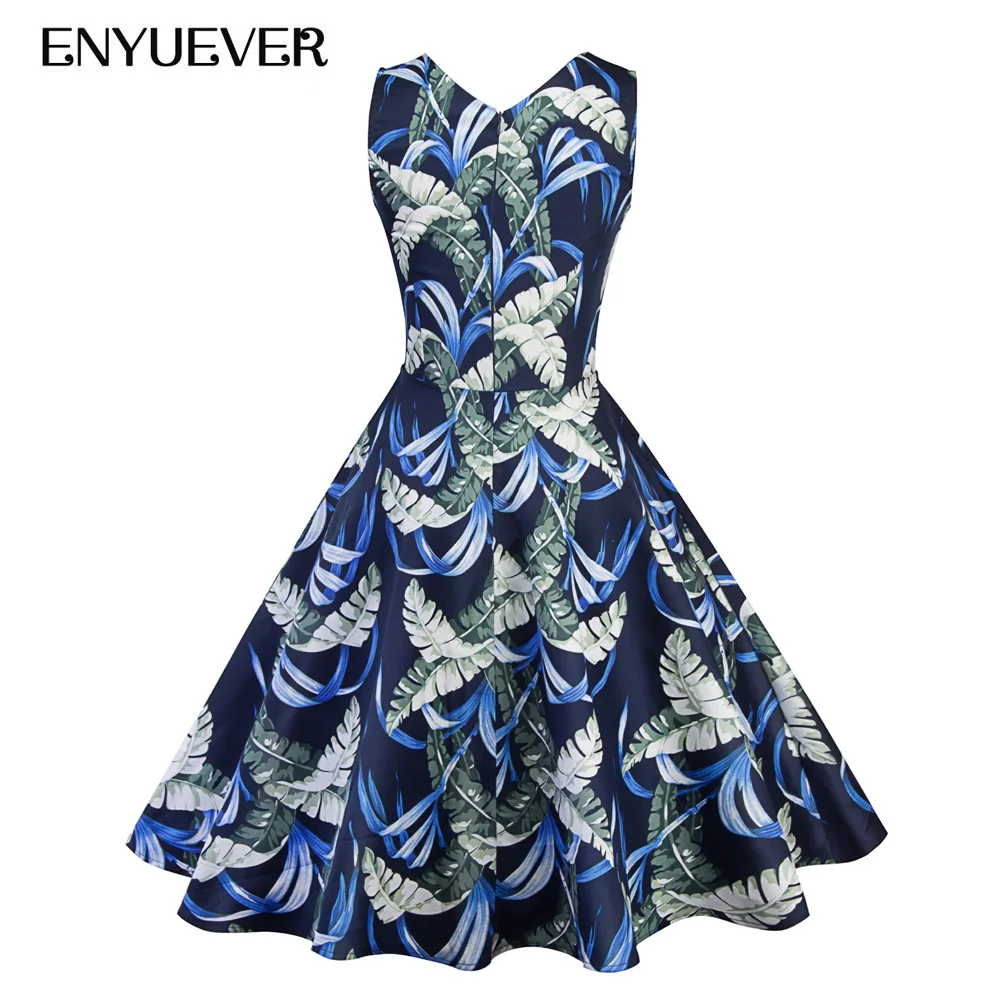 Enyuever Vestido винтажное платье женская одежда летняя повседневная майка с принтом