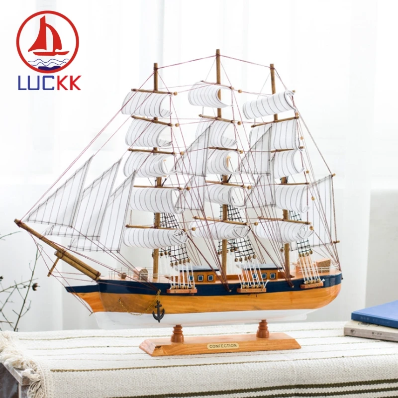 LUCKK 60 см ручная работа современная деревянная модель корабль скандинавский