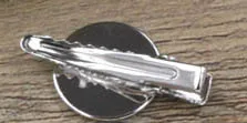 Rhodium tone 18 мм круглый гладкий ободок Bobby Pins смола кабошон пустой зажим крокодил Утконос заколка для волос с зубами Аллигатор зажимы многоцветные - Цвет: Rhodium tone