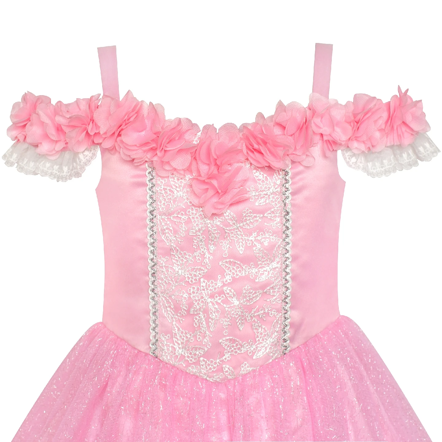 Flower Girls Dress Pink Cold Shoulder Bridesmaid Wedding 2020 Summer Princess Party Dresses Girl Clothes Pageant Sundress | Детская
