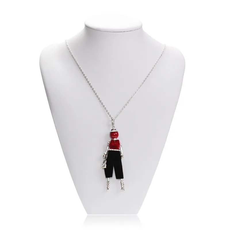 Длинная цепочка с подвеской в виде брюк красного розового или синего жилета