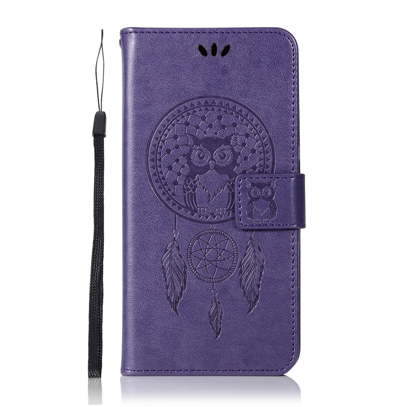Чехол Etui для Huawei Y7 2017 Роскошный кожаный бумажник с совой откидной Huwawei Y 7 Capinha Hawei