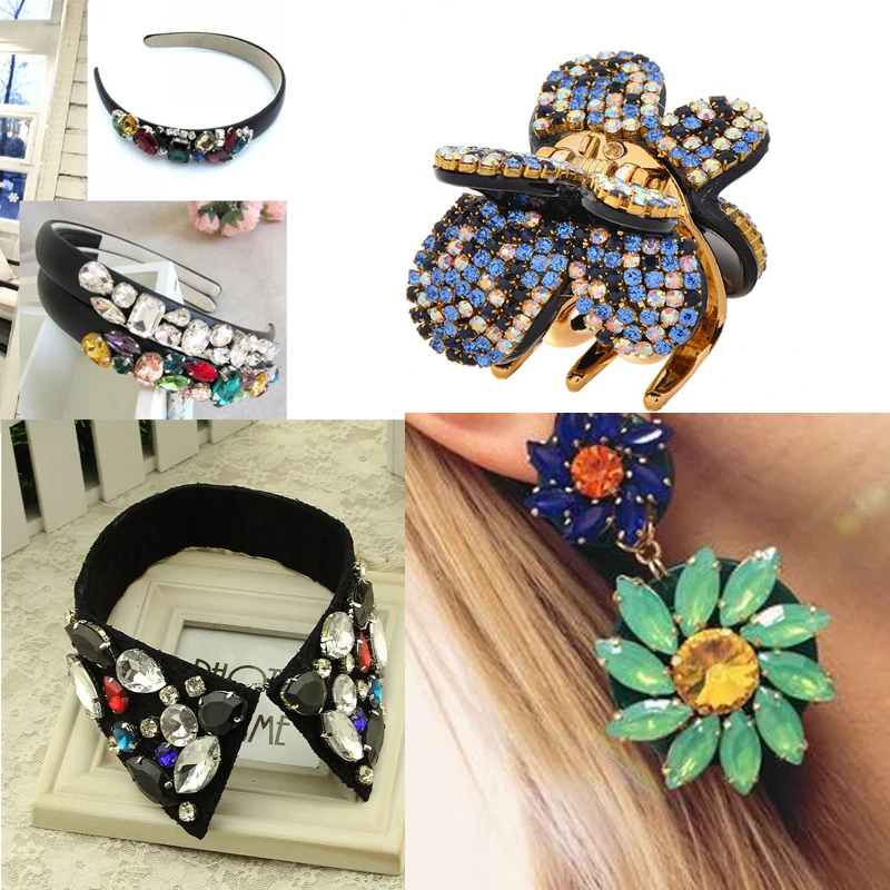 Прозрачные стразы для пришивания 7 мм швов с серебристыми когтями стеклянные