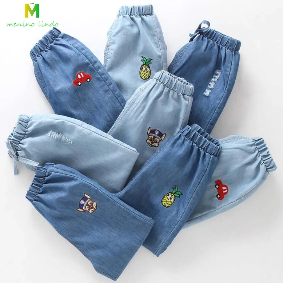 Джинсы для мальчиков детские хлопковые мягкие удобные длинные джинсовые брюки