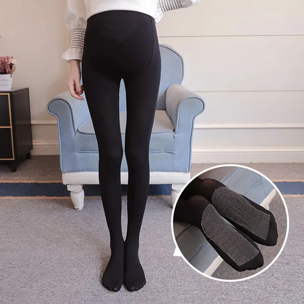 8020# Autumn Winter Fashion Maternity Tights Slim Skinny Pantyhose Clothes for Pregnant Women Pregnancy Belly Bottoms - Цвет: Черный