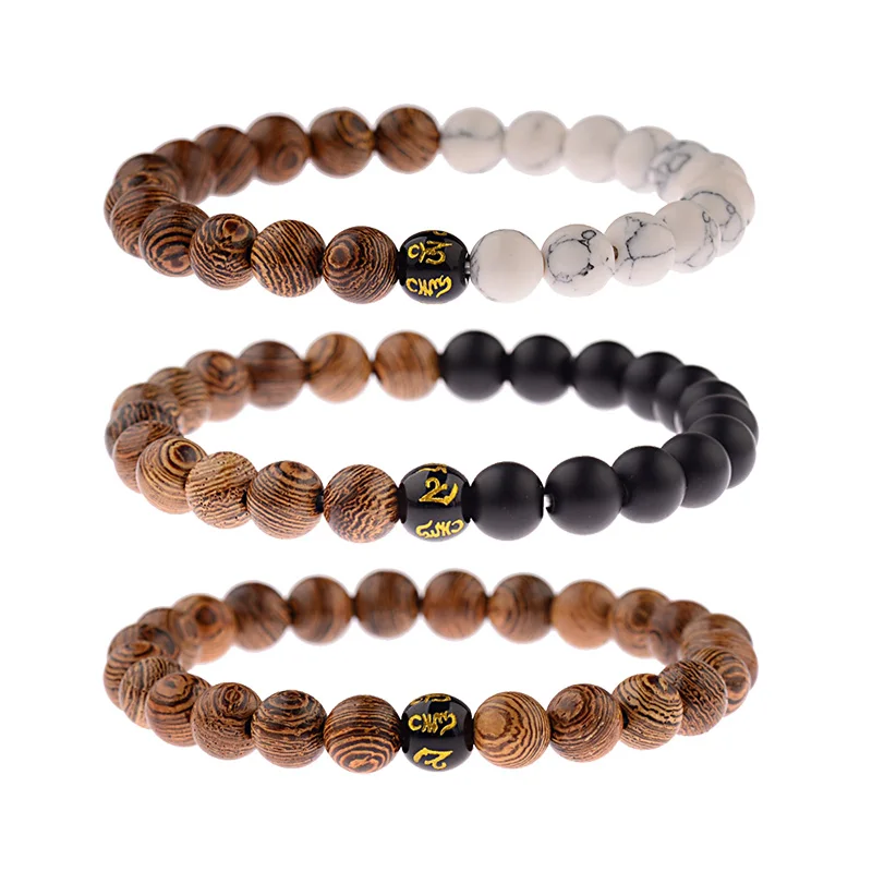 Amader новый Этнический молитвенный деревянный браслет мужской унисекс медитация