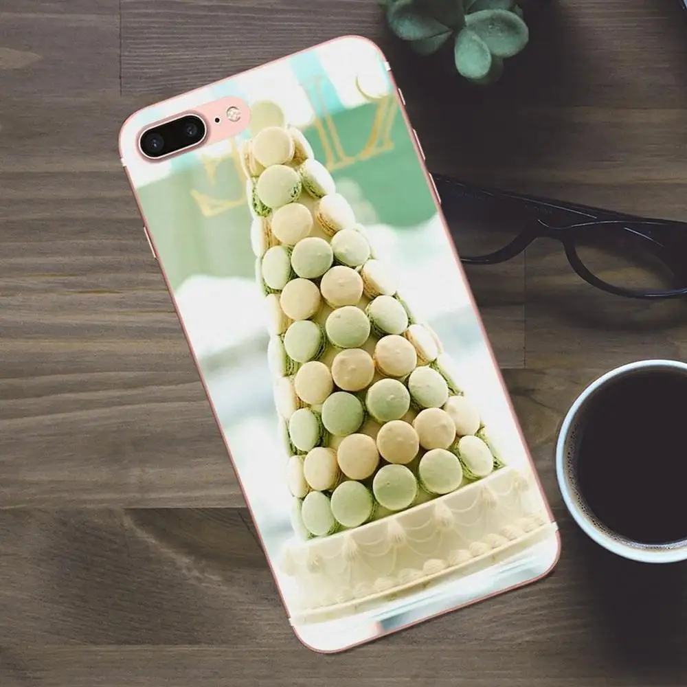 Париж Laduree Macaron для Apple iPhone X 4 4S 5 5C SE 6 6S 7 8 Plus Galaxy A3 A5 J1 J2 J3 J5 J7 2017 мягкий модный