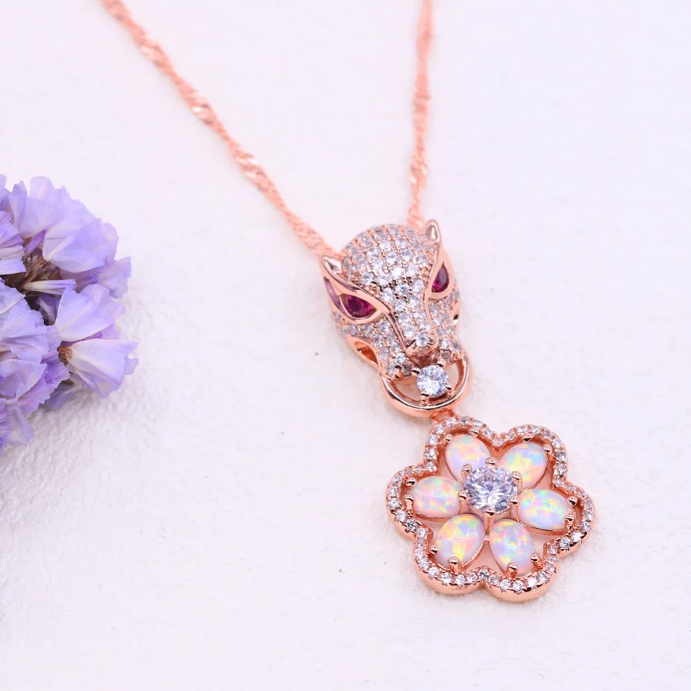 Женский кулон с белым огненным опалом CiNily ожерелье кулоном из фианита цвета