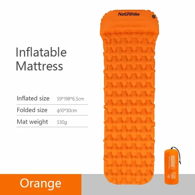Upgraded Orange S Naturehike коврик для кемпинга влагостойкий надувной коврик надувной мешок матрас портативный спальный снаряжение для наружного альпинизма автомобиля кемпинга - Цвет: Upgraded Orange S