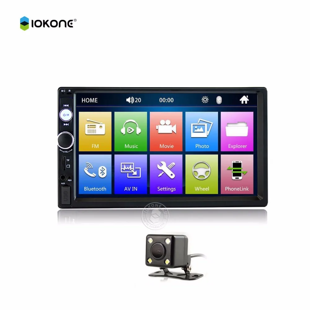 IOKONE 7 дюймов mp5 автомобиля магнитола 2 din сенсорный экран плеер 7010B bluetooth стерео