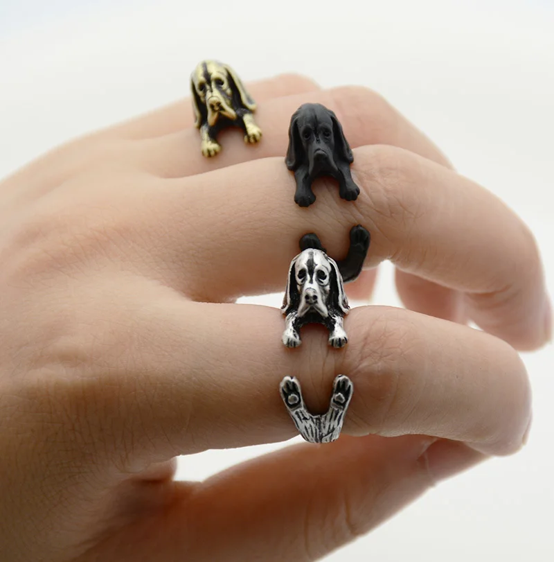 Fei Ye Paws Boho Basset Hound& Bloodhound кольца для животных для женщин Anel Dog Love пара кольцо для домашних животных Мужская коробка для украшений для девочек вечерние подарки